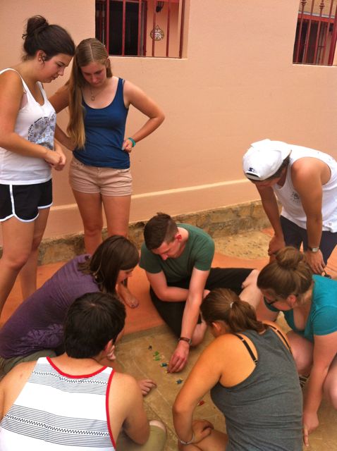 The new Academy students have arrived for their three months in Mexico. The first week we spent some time doing team building and orientation. Here they are trying to solve a brain teaser problem as a team.